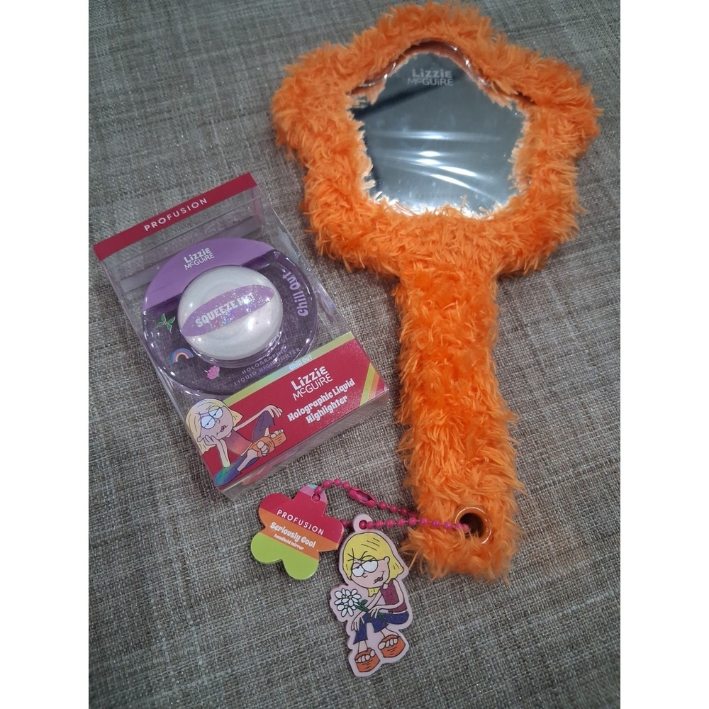 Y2K Lizzie Mcguire Profusion Holographic Liquid Highlighter & Handheld‎ Mirror